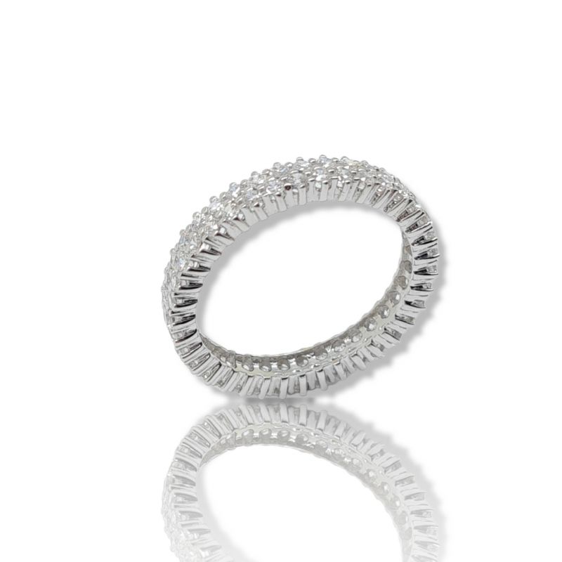 Φωτογραφία από Eternity white gold k14 ring with white zirkons (M2440)
