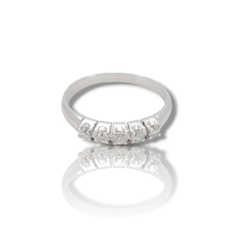 Φωτογραφία από White gold eternity ring k18 with 5 diamonds (code R2204)