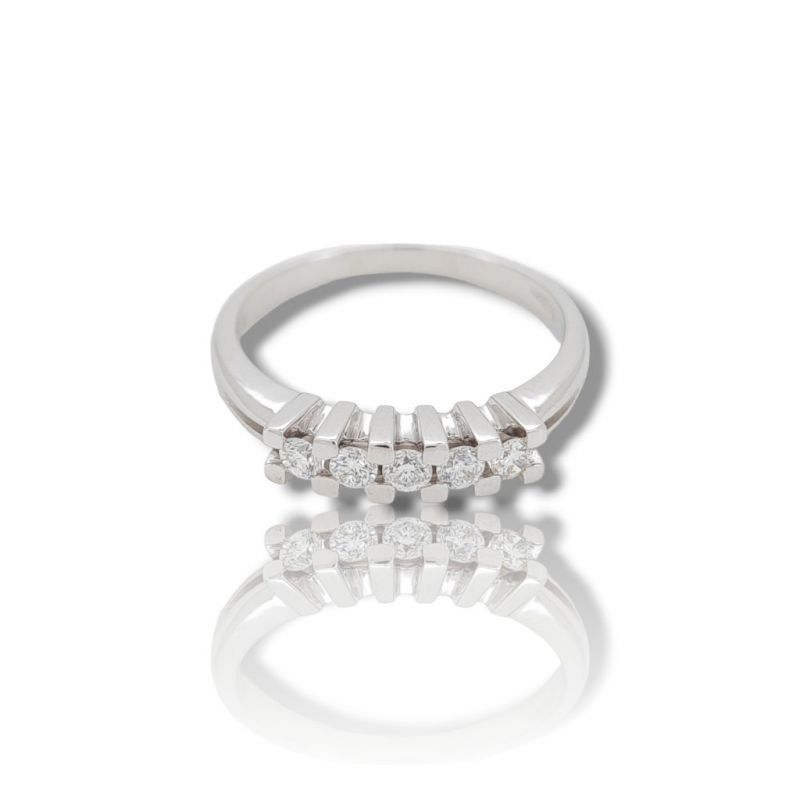 Φωτογραφία από White gold eternity ring k18 with 5 diamonds (code R2205)