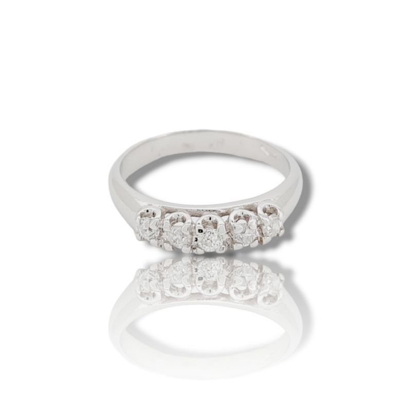 Φωτογραφία από White gold eternity ring k18 with 5 diamonds (code R2206)