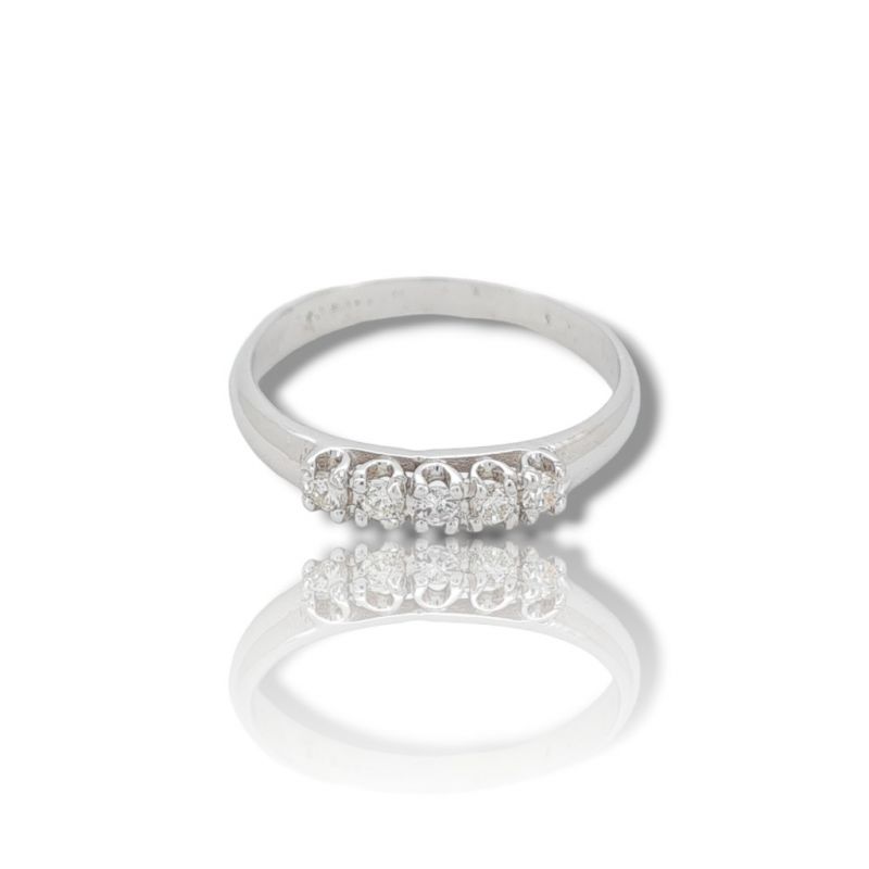 Φωτογραφία από White gold eternity ring k18 with 5 diamonds (P2241)