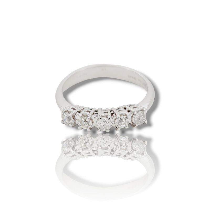 Φωτογραφία από White gold eternity ring k18 with 5 diamonds (P2242)