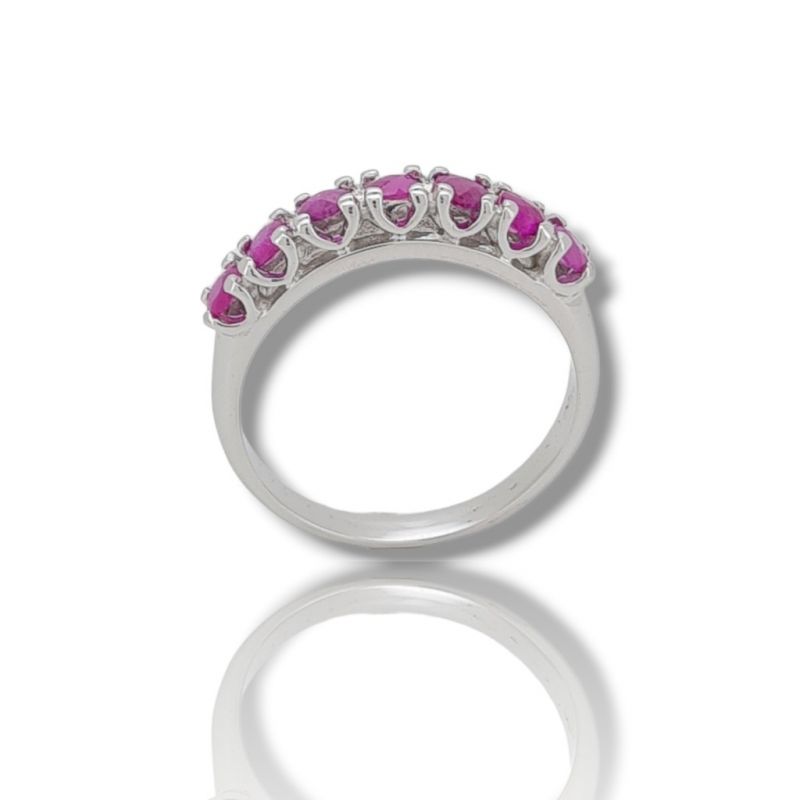 Φωτογραφία από White gold eternity ring k18 with 6 rubies (P2332)