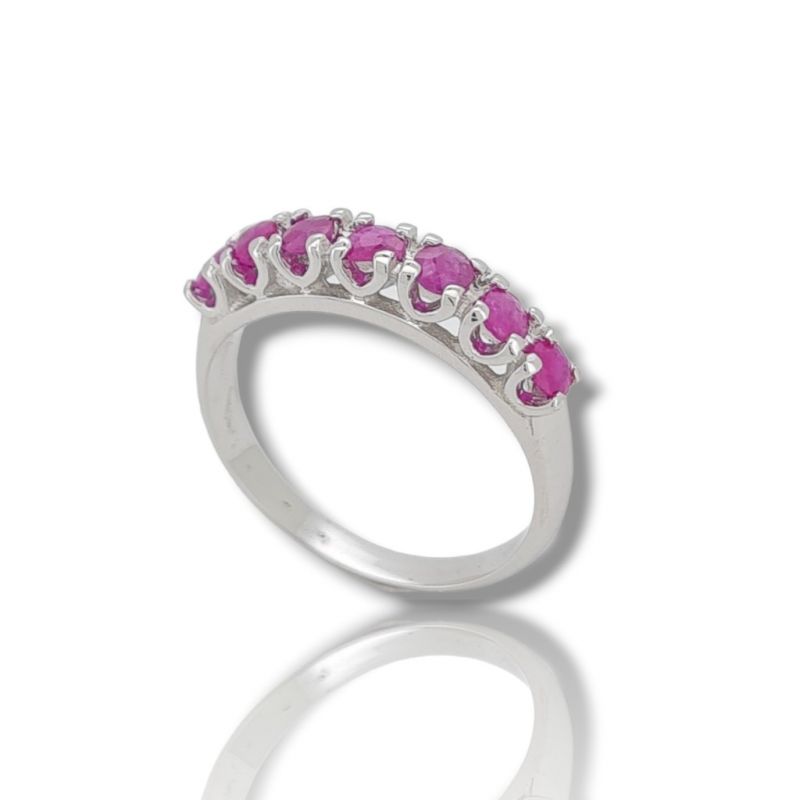 Φωτογραφία από White gold eternity ring k18 with 7 rubies (P2332)