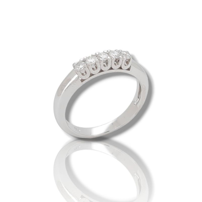 Φωτογραφία από White gold eternity ring k18 with 5 diamonds (code T2711)