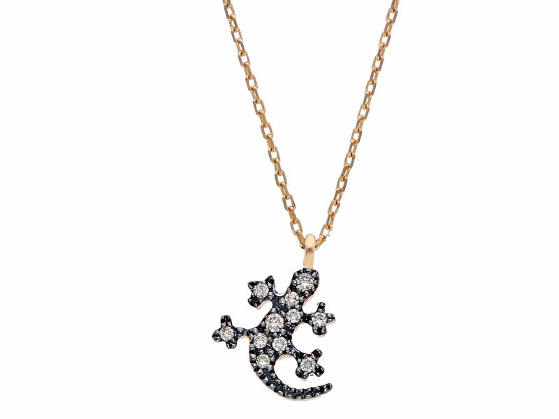 Φωτογραφία από Rose gold necklace k18 with diamonds (code S176606)