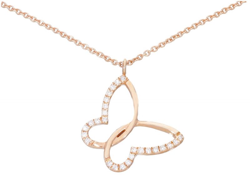 Φωτογραφία από Rose gold necklace k18 with diamonds (code S203350)