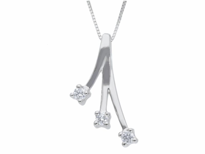 Φωτογραφία από  White gold necklace k18 with diamonds (code S225760)