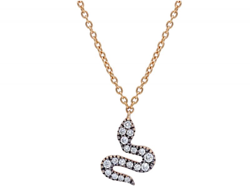 Φωτογραφία από Rose gold necklace k18 with diamonds (code S249172)