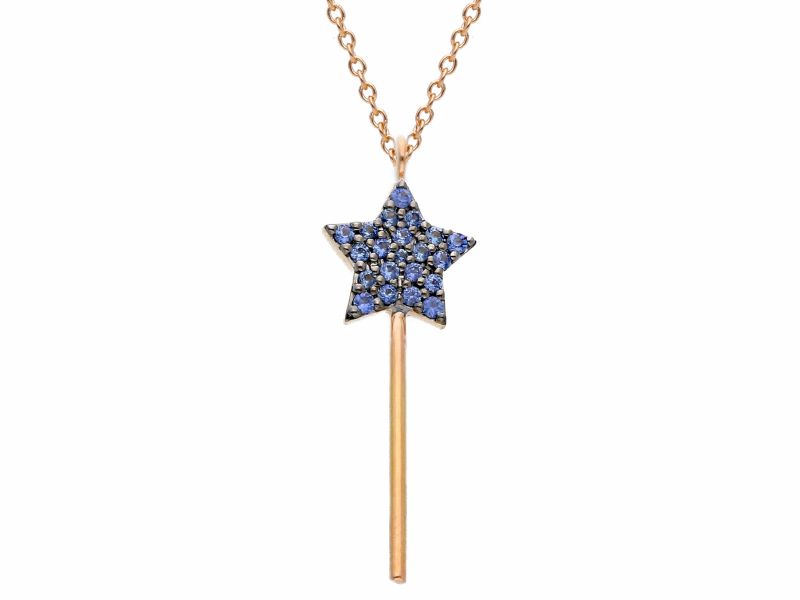 Φωτογραφία από Rose gold necklace k18 with sapphires (code S268528BR)