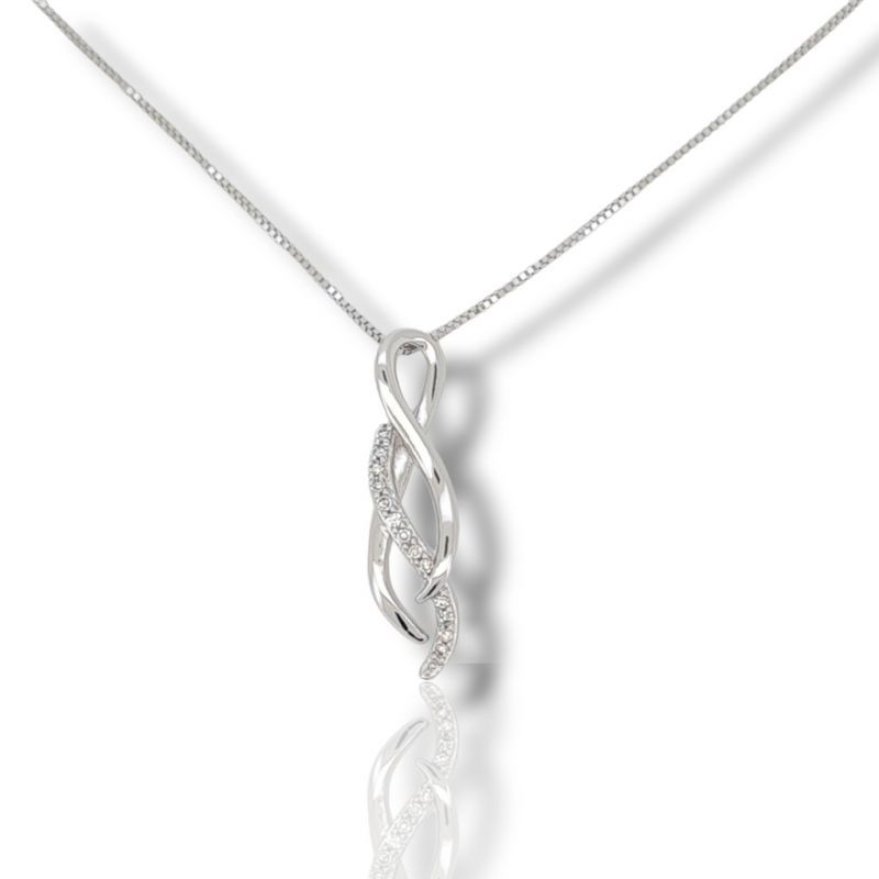 Φωτογραφία από  White gold necklace k18 with diamonds (code S204784)