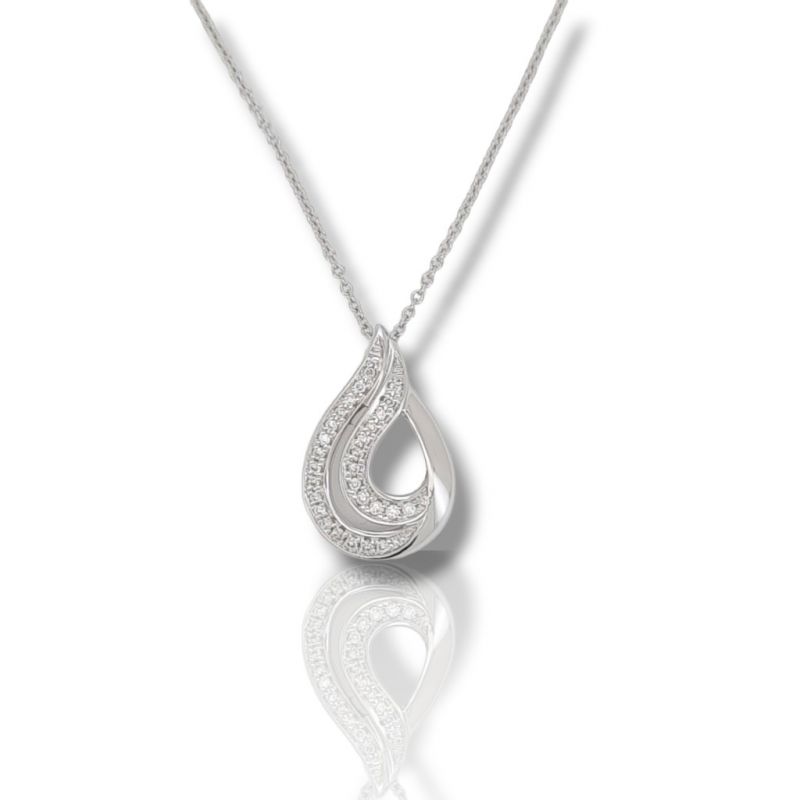 Φωτογραφία από  White gold necklace k18 with diamonds (code S227225)