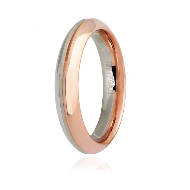 Φωτογραφία από White gold & rose gold wedding rings 18k 4mm (code FAU290BR)