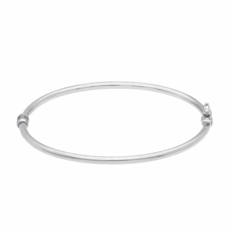 Φωτογραφία από White gold oval bracelet with clasp k14 (code S205135)