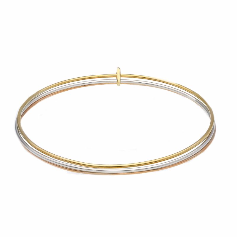 Φωτογραφία από Bracelet with 3 white gold, rose gold & gold bars k14 (codeS220002)
