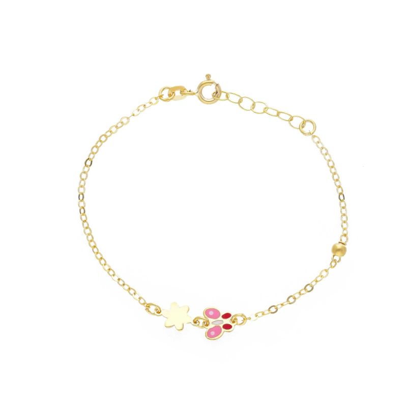 Φωτογραφία από Βραχιόλι αστεράκι & πεταλούδα απο κίτρινο χρυσό Κ9 (code S222534)