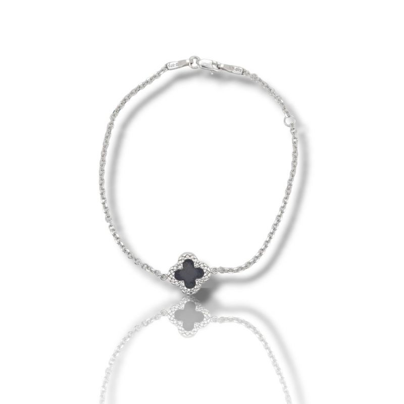Φωτογραφία από Bracciale in oro bianco con Croce di onice (code AL2466)