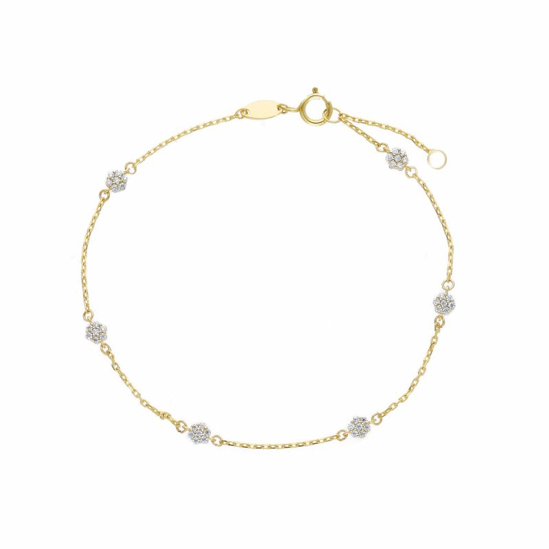 Φωτογραφία από Yellow Gold K9 Bracelet with Synthetic stones (code S253343)
