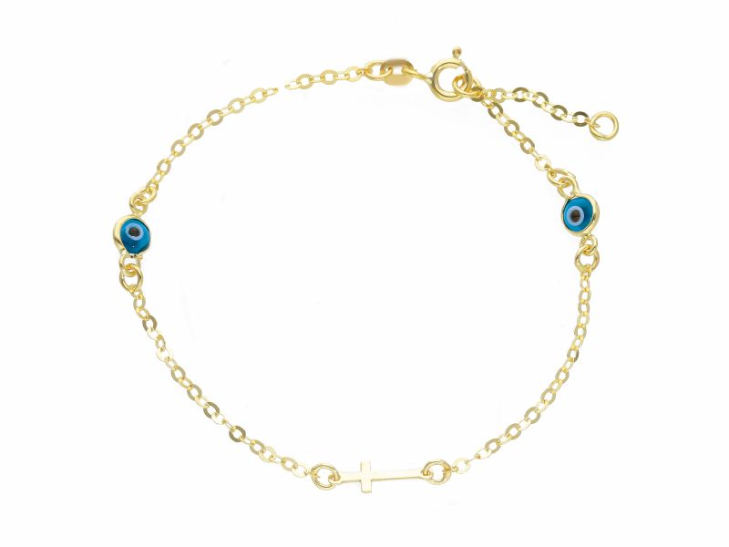 Φωτογραφία από Bracciale -Croce e Occhi in oro giallo k14   (code S254849)