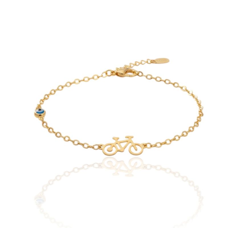 Φωτογραφία από Bracciale in oro giallo k9 con bicicletta e occhio Greco  (code AL2362)