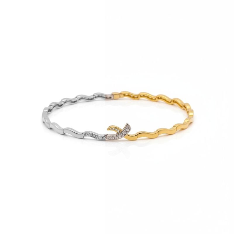 Φωτογραφία από 14k white & Yellow gold bracelet (code M2930)