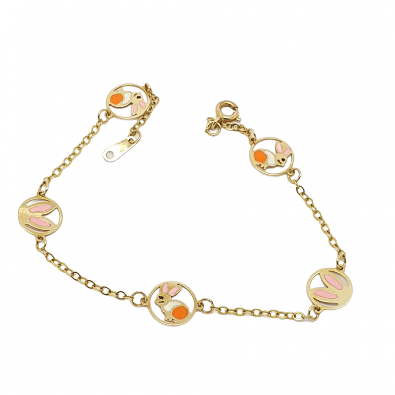Φωτογραφία από Bracciale in oro giallo k14 con coniglietti (code AL 2067)